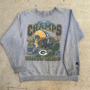 Green Bay Packers Football NFL Super Bowl Championship Vintage 90s Crewneck XL